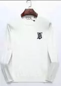 burberry logo sweat homem mulher pull solid color b col rond blanc
